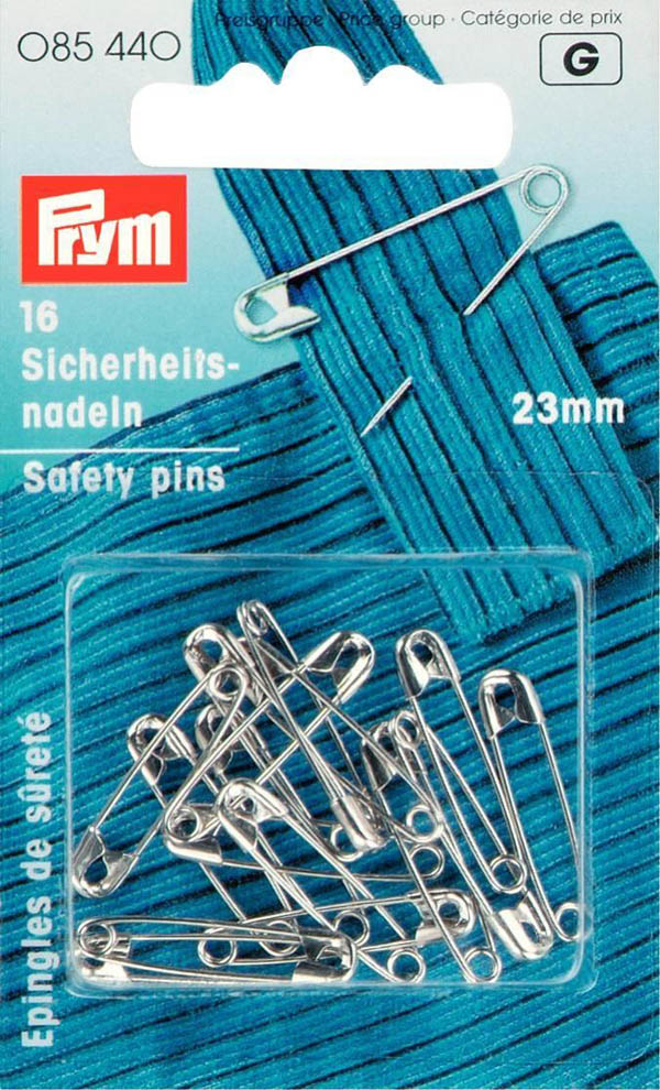 Prym Sicherheitsnadeln 23 mm silberfarbig, 16 Stück